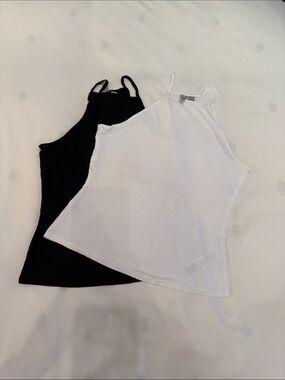 ASOS Ribbed Camisole Set in White and Black